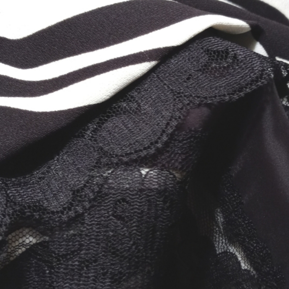 Trina Turk Women's Off White & Black Zebra Stripe Lined 3/4 Sleeve Dress 4 - Picture 10 of 16